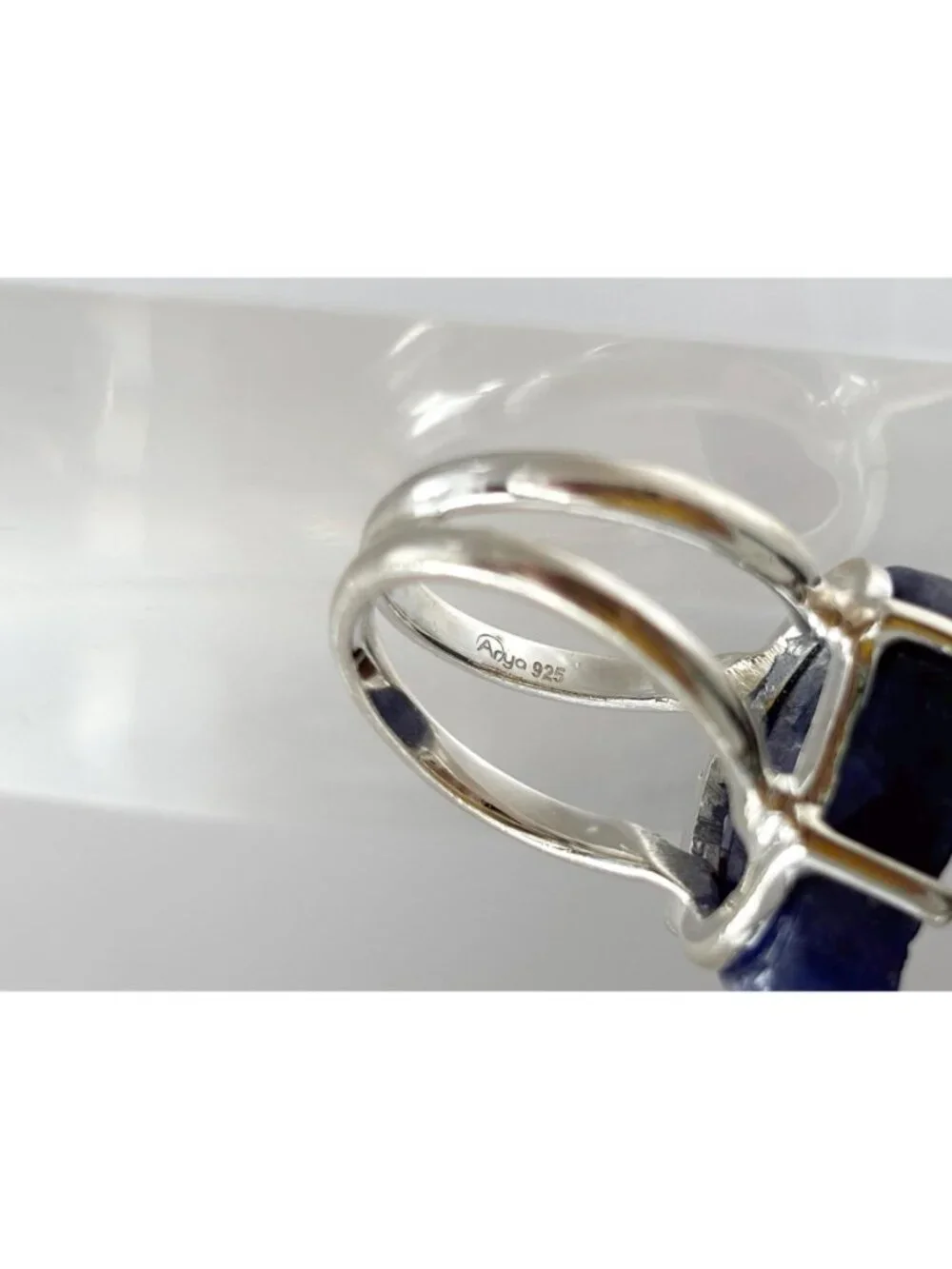 ARYA Rough Tanzanite Solitaire Gemstone Sterling Silver 925 Vintage Ring - sz 7